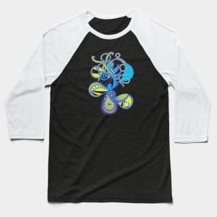 Abstract Peace Flower (Blue) Baseball T-Shirt